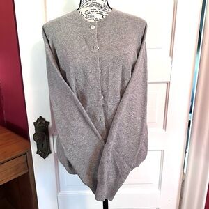 🩶VGUC Grey Cashmere Cardigan Sweater, size Large